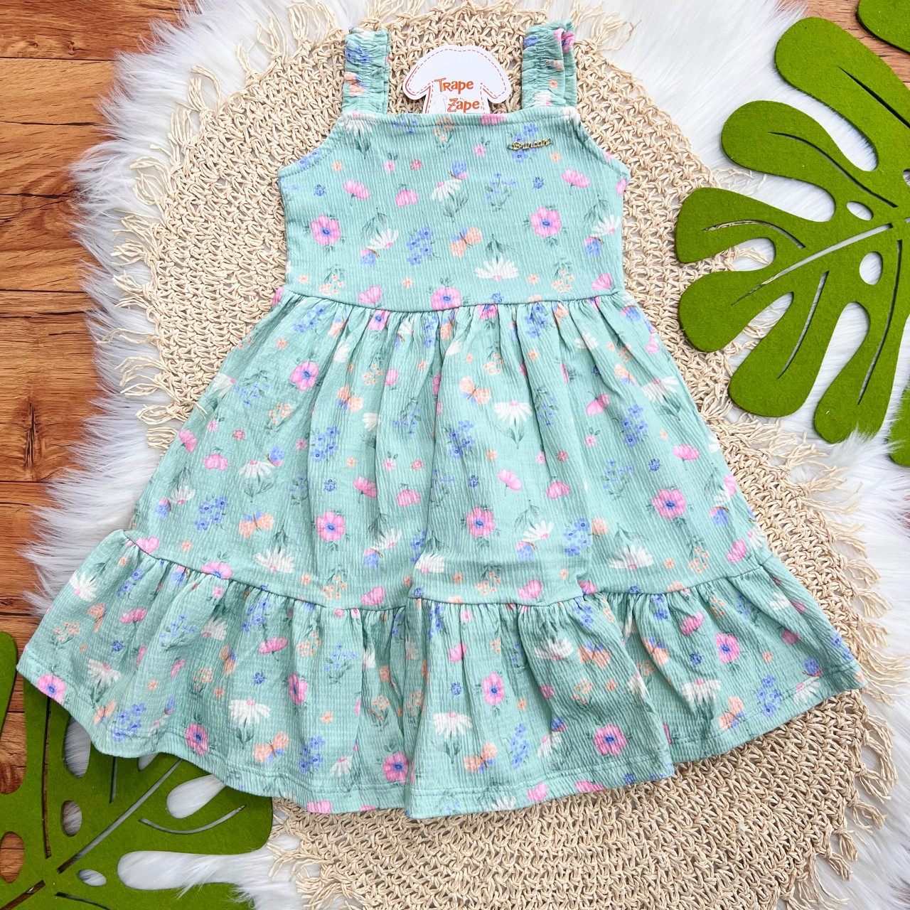 Vestido Midi Jardim Colorido - Verde